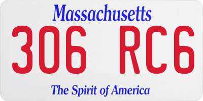 MA license plate 306RC6