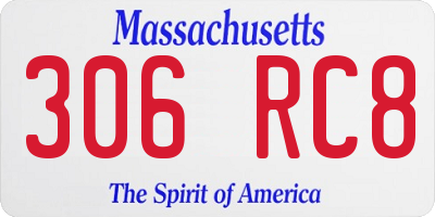 MA license plate 306RC8