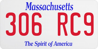 MA license plate 306RC9