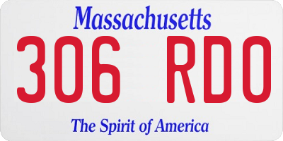 MA license plate 306RD0
