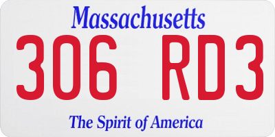 MA license plate 306RD3