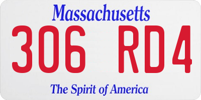 MA license plate 306RD4