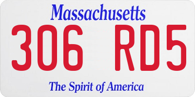 MA license plate 306RD5