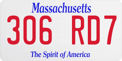 MA license plate 306RD7
