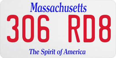 MA license plate 306RD8