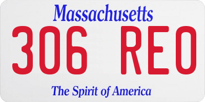 MA license plate 306RE0