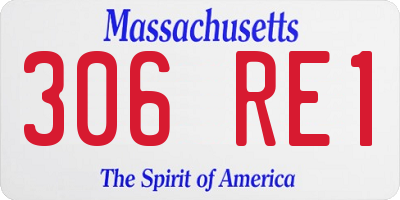 MA license plate 306RE1