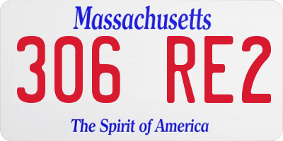 MA license plate 306RE2