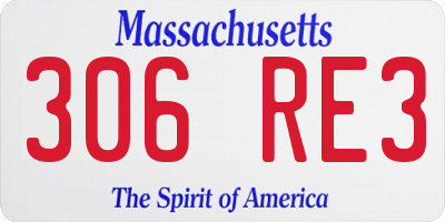 MA license plate 306RE3