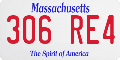 MA license plate 306RE4