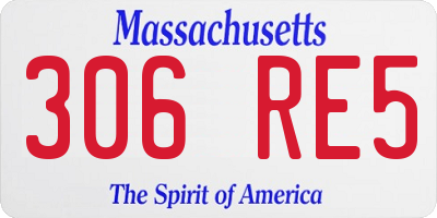 MA license plate 306RE5