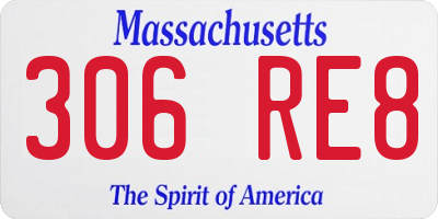 MA license plate 306RE8