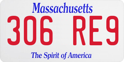 MA license plate 306RE9