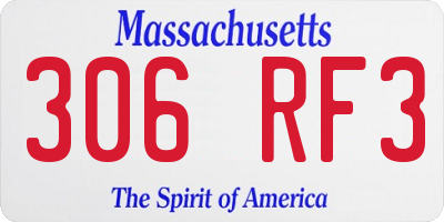 MA license plate 306RF3
