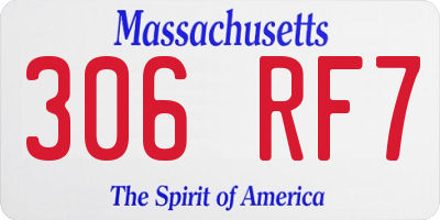 MA license plate 306RF7