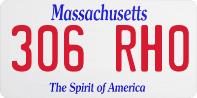 MA license plate 306RH0