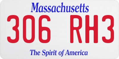 MA license plate 306RH3