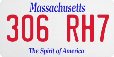 MA license plate 306RH7