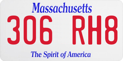 MA license plate 306RH8