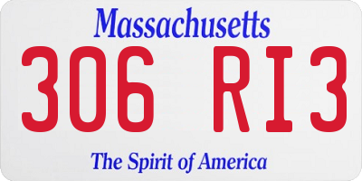 MA license plate 306RI3