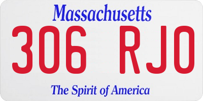 MA license plate 306RJ0