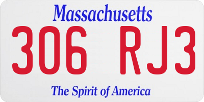 MA license plate 306RJ3