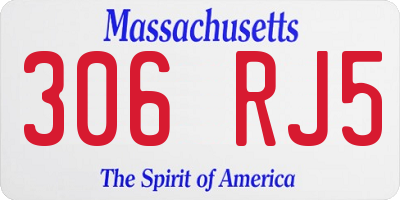 MA license plate 306RJ5