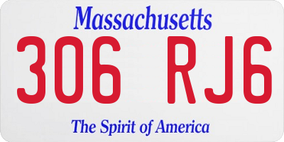 MA license plate 306RJ6