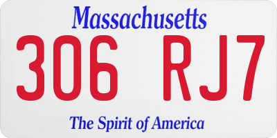 MA license plate 306RJ7