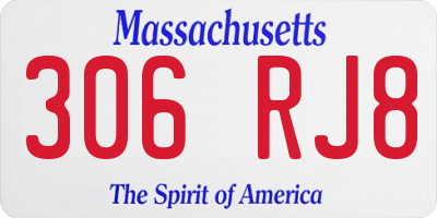 MA license plate 306RJ8