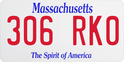 MA license plate 306RK0