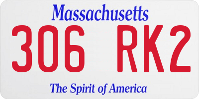 MA license plate 306RK2
