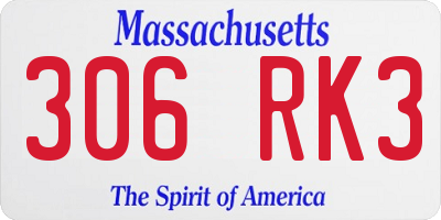 MA license plate 306RK3