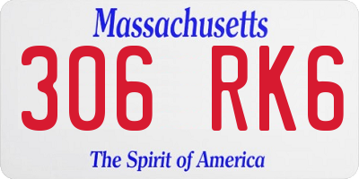 MA license plate 306RK6