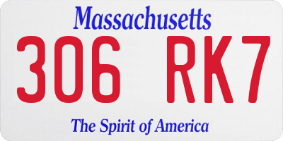 MA license plate 306RK7