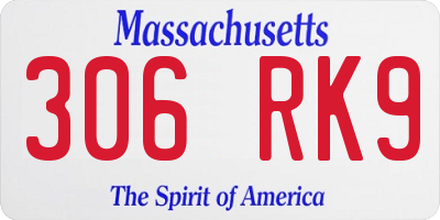 MA license plate 306RK9