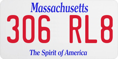 MA license plate 306RL8