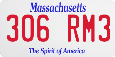 MA license plate 306RM3