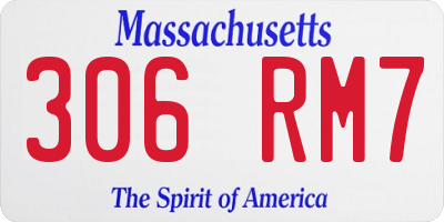 MA license plate 306RM7