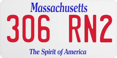 MA license plate 306RN2