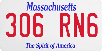 MA license plate 306RN6