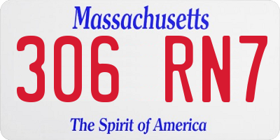 MA license plate 306RN7