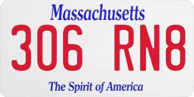 MA license plate 306RN8