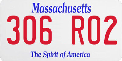 MA license plate 306RO2