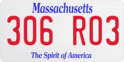 MA license plate 306RO3