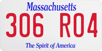MA license plate 306RO4