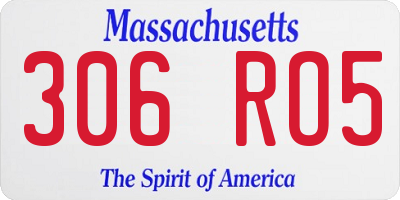 MA license plate 306RO5