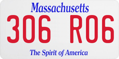 MA license plate 306RO6