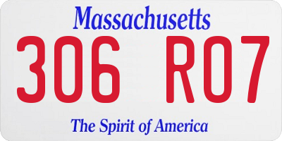 MA license plate 306RO7