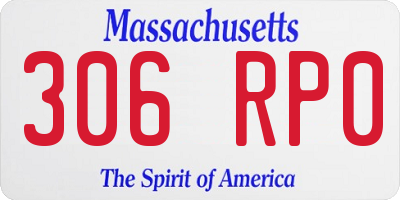 MA license plate 306RP0